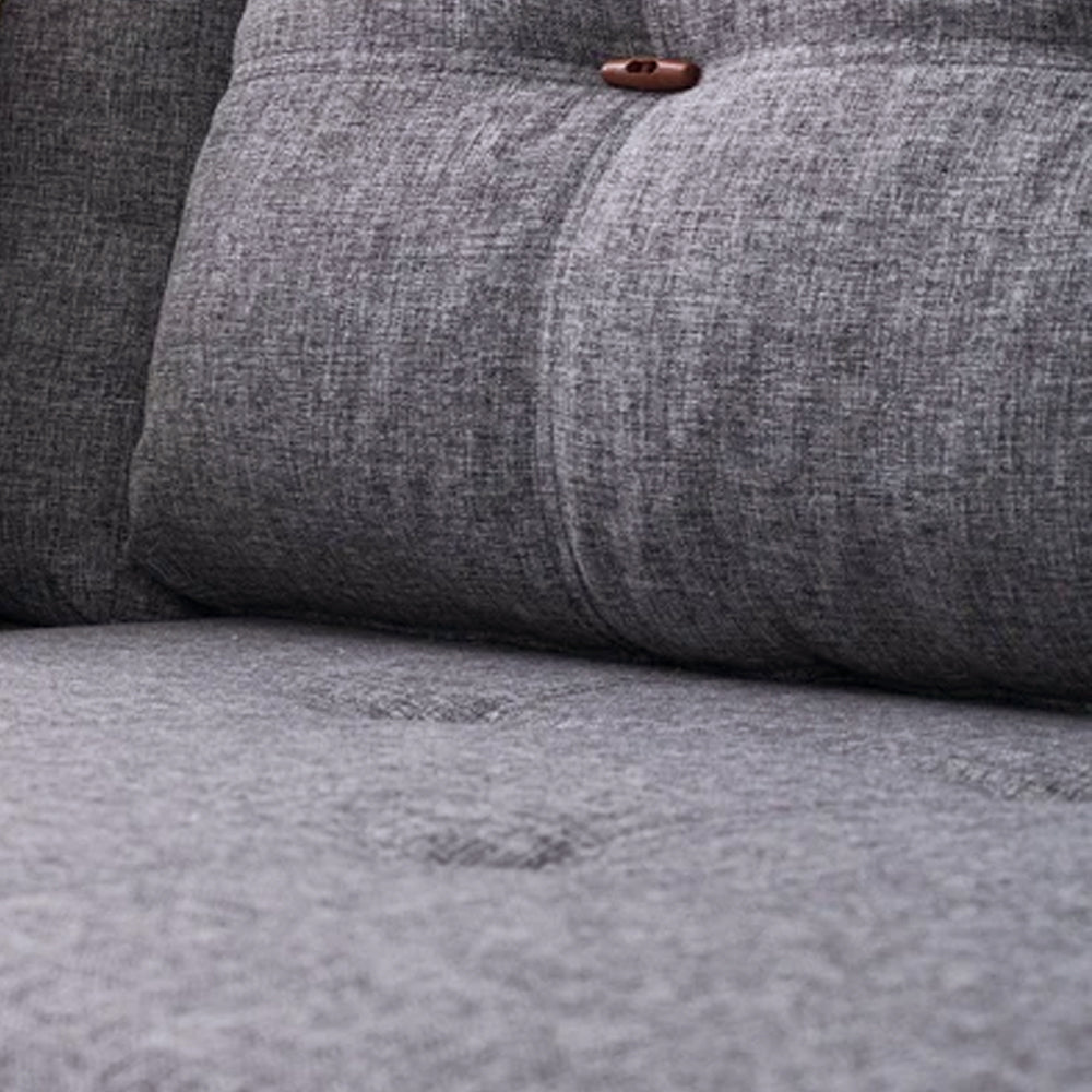 Slaapbank grijs stof - XL 280x206 cm - met wielen - Rechts - Manama