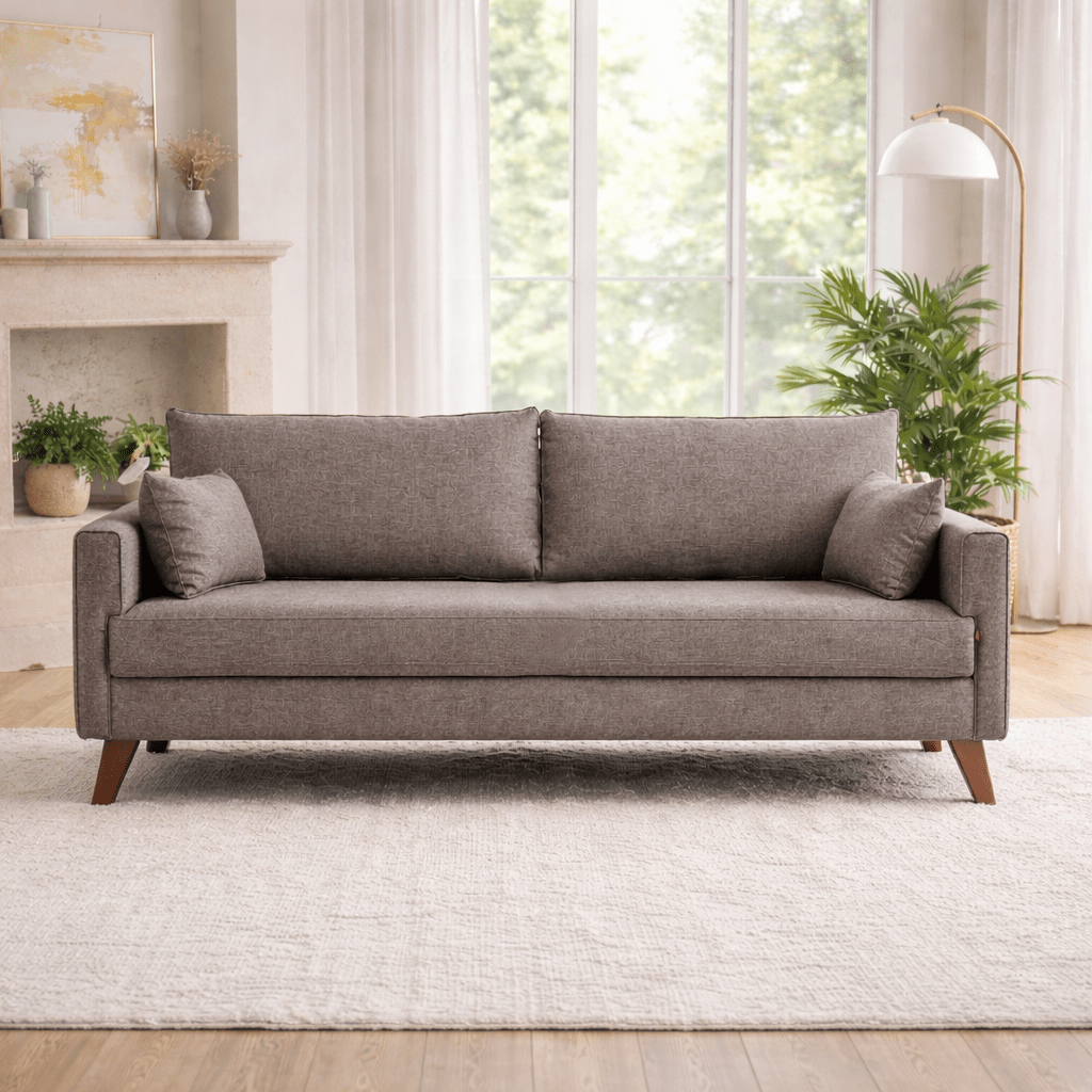 Banken - Slaapbank taupe stof 3 - zits - Bella - Dimehouse