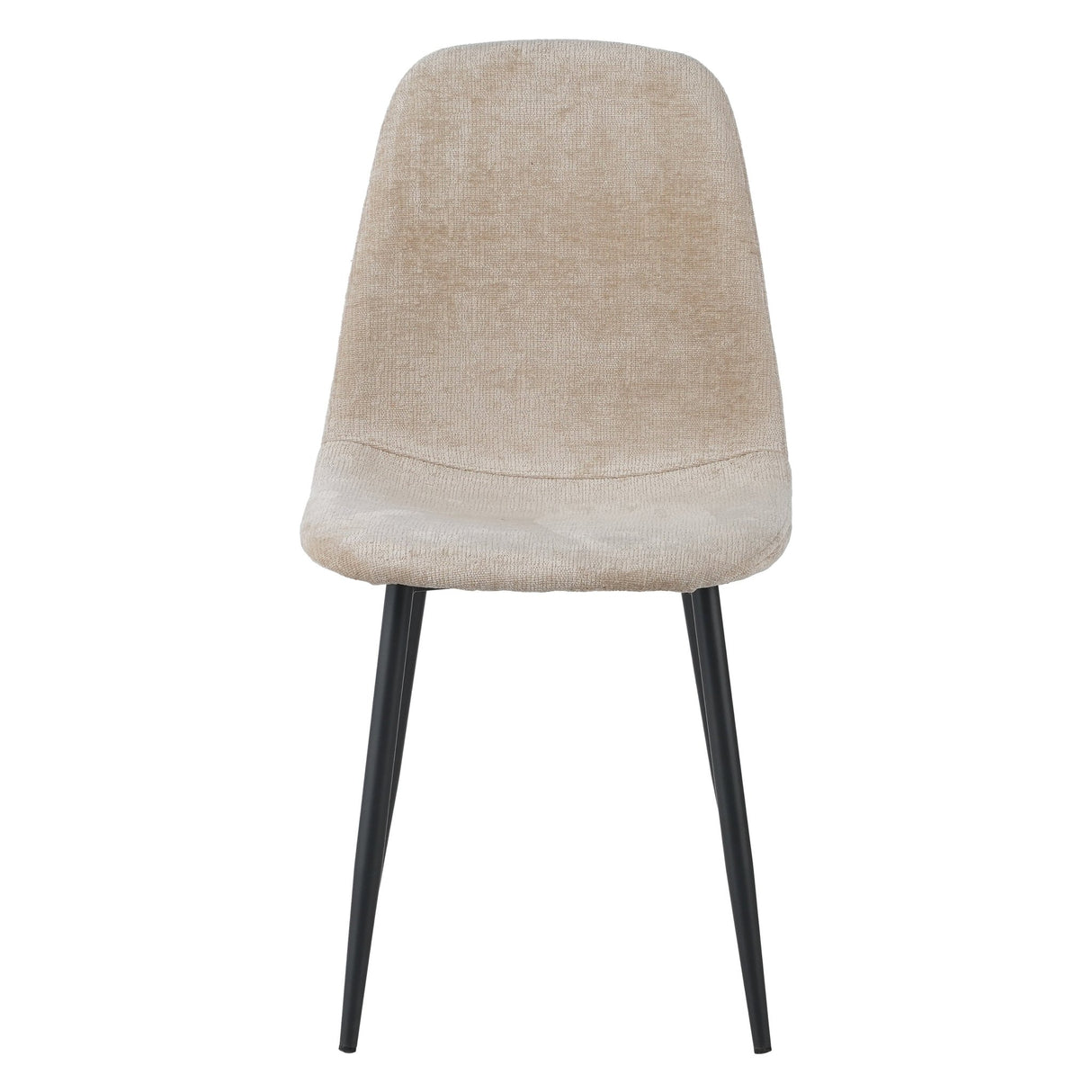 Set van 4 Scandinavische Eetkamerstoelen Beige Chenille Stof Swift - Zonder Armleuningen