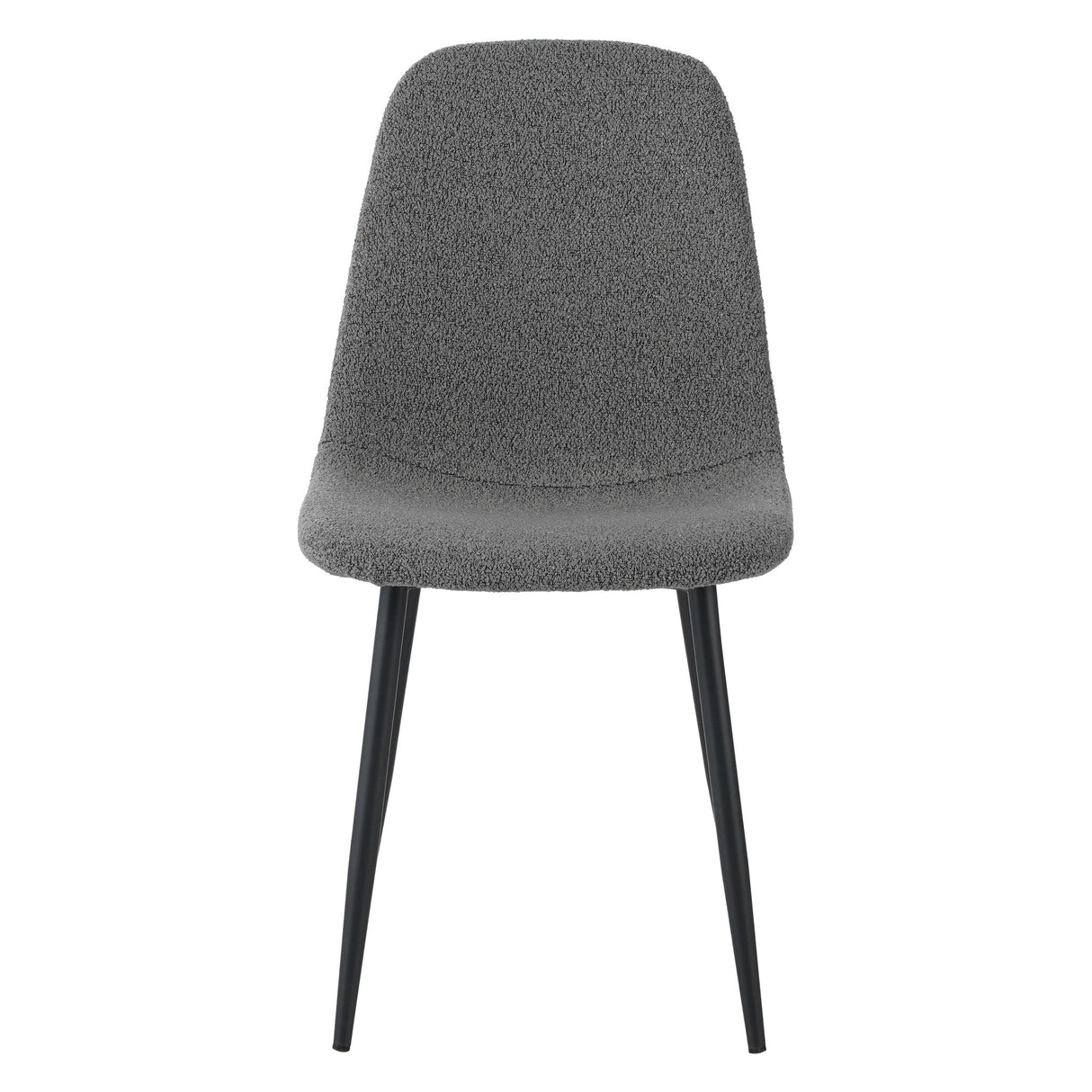 Set van 4 Scandinavische Eetkamerstoelen Grijs Bouclé Stof Swift - Zonder Armleuningen
