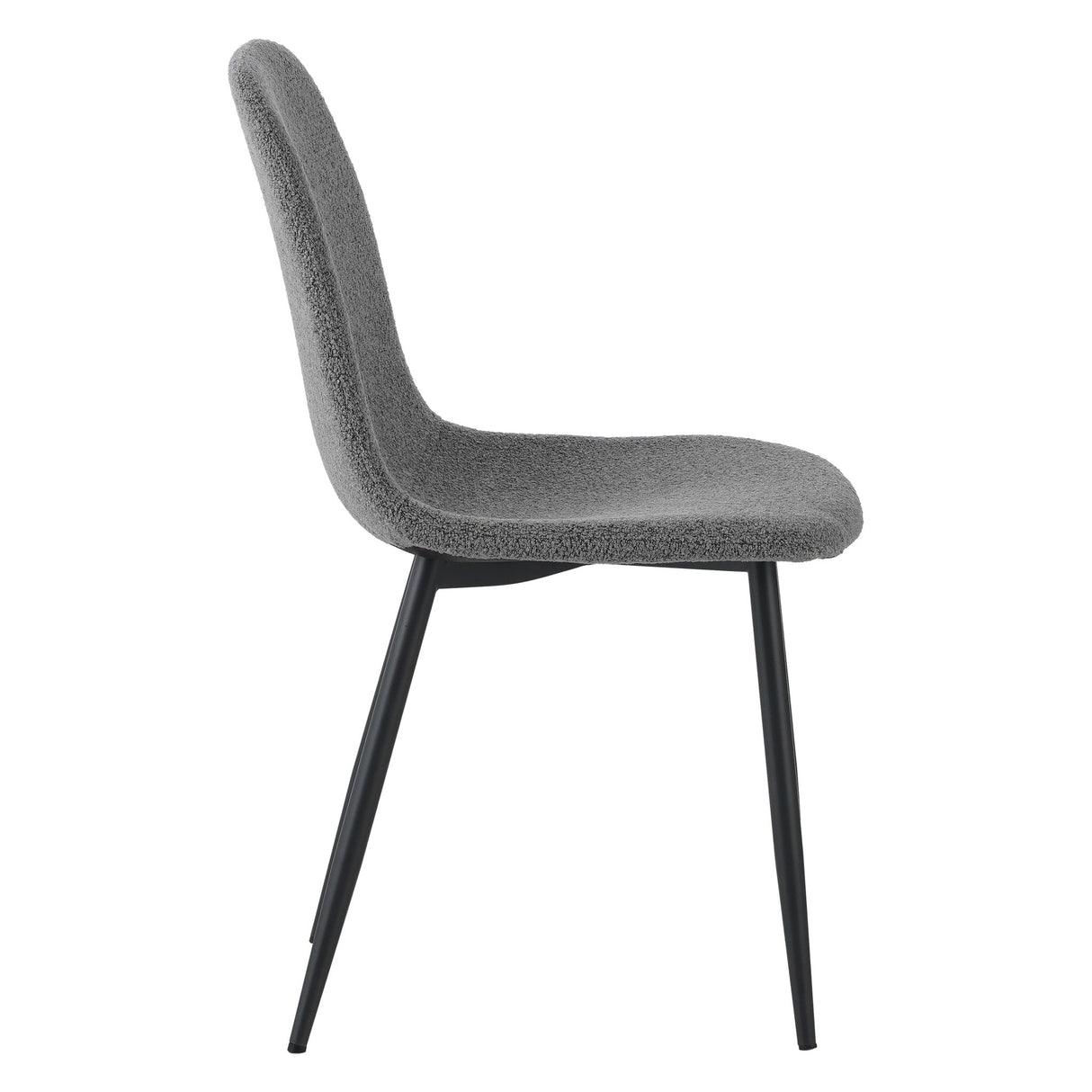 Set van 4 Scandinavische Eetkamerstoelen Grijs Bouclé Stof Swift - Zonder Armleuningen