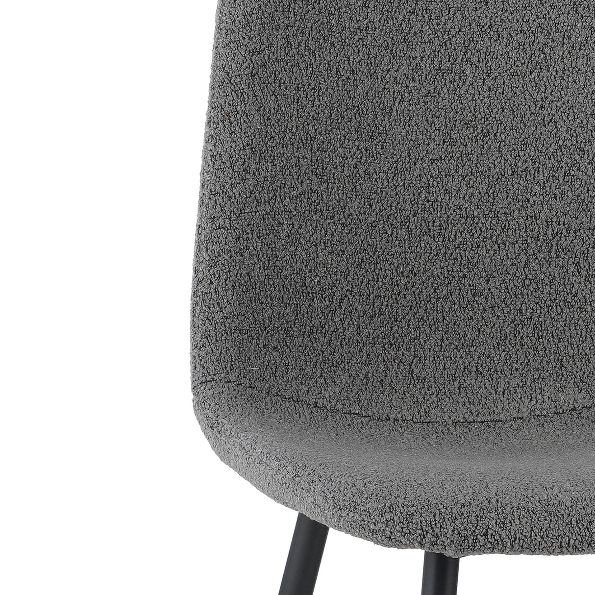 Set van 4 Scandinavische Eetkamerstoelen Grijs Bouclé Stof Swift - Zonder Armleuningen