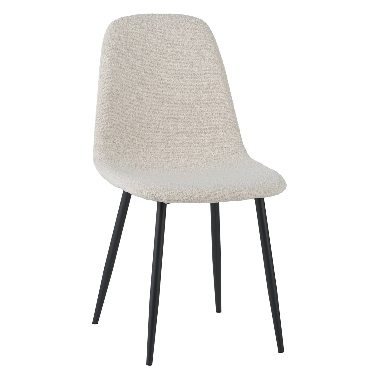 Set van 4 Scandinavische Eetkamerstoelen Crème Bouclé Stof Swift - Zonder Armleuningen