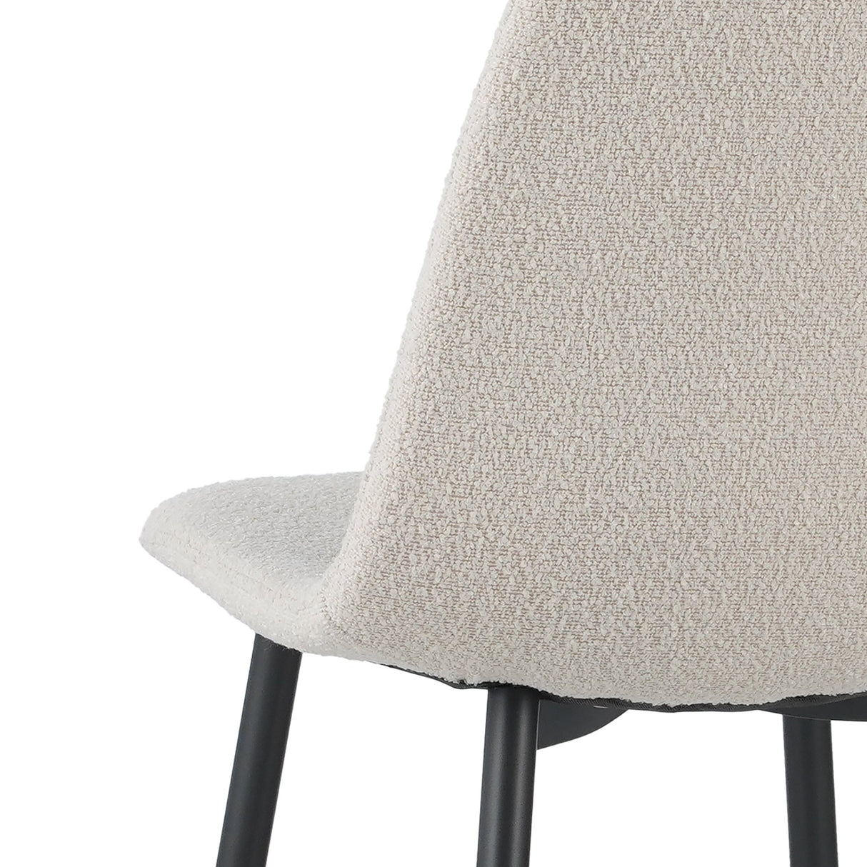 Set van 4 Scandinavische Eetkamerstoelen Crème Bouclé Stof Swift - Zonder Armleuningen