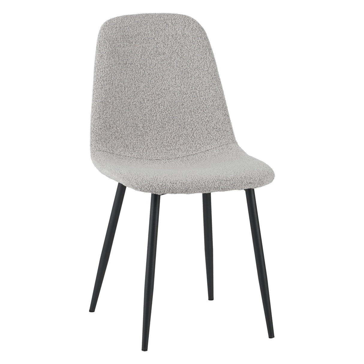 Set van 4 Scandinavische Eetkamerstoelen Naturel Melange Bouclé Stof Swift - Zonder Armleuningen