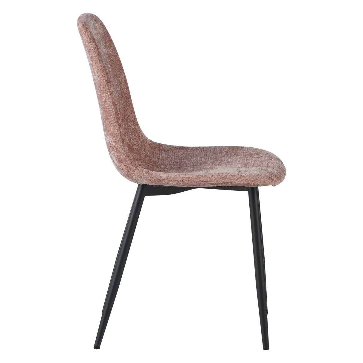Set van 4 Scandinavische Eetkamerstoelen Oud Roze Chenille Stof Swift - Zonder Armleuningen