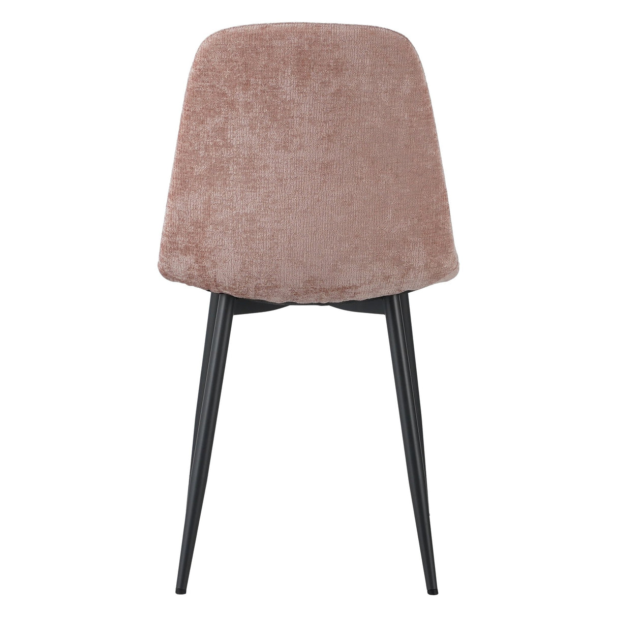 Set van 4 Scandinavische Eetkamerstoelen Oud Roze Chenille Stof Swift - Zonder Armleuningen