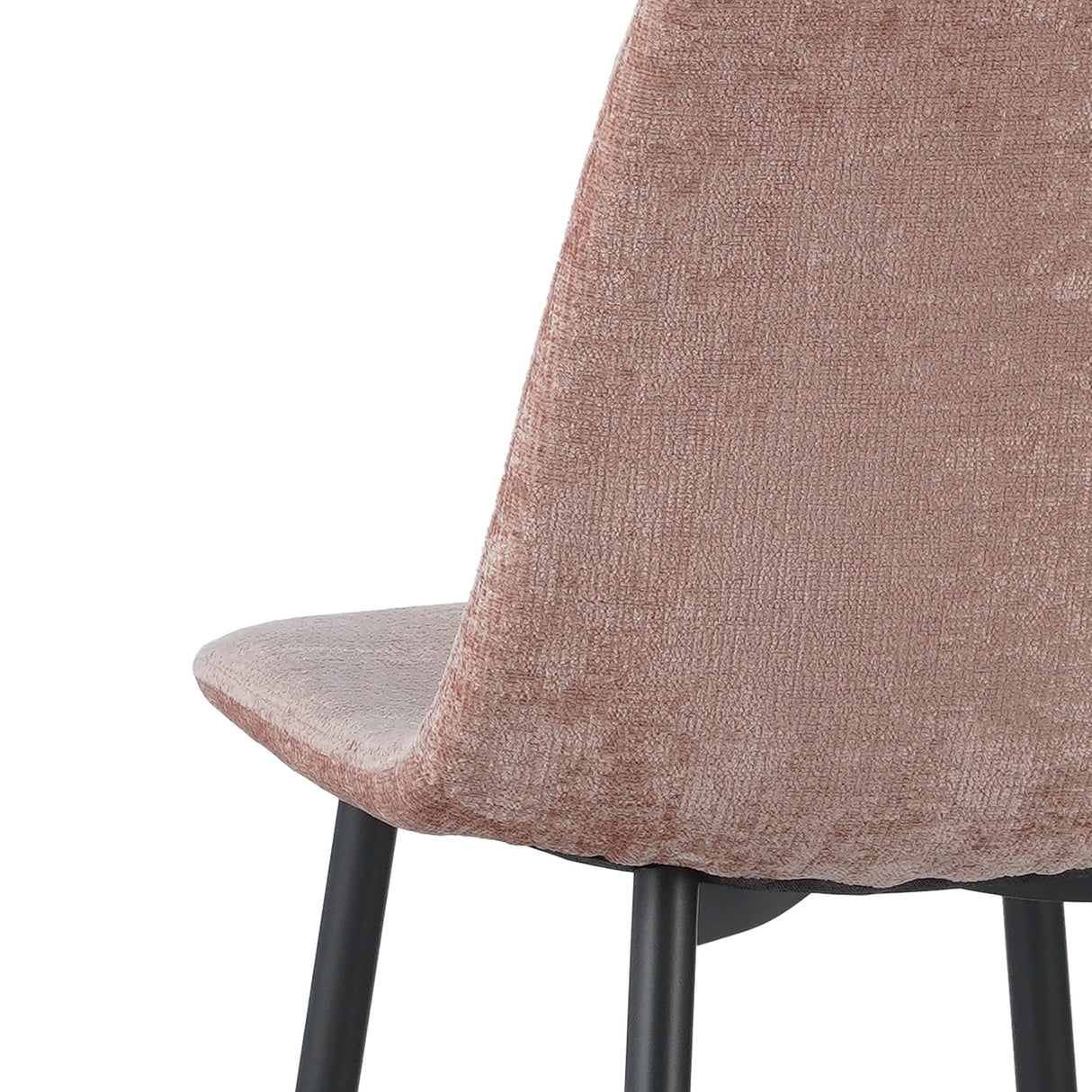 Set van 4 Scandinavische Eetkamerstoelen Oud Roze Chenille Stof Swift - Zonder Armleuningen