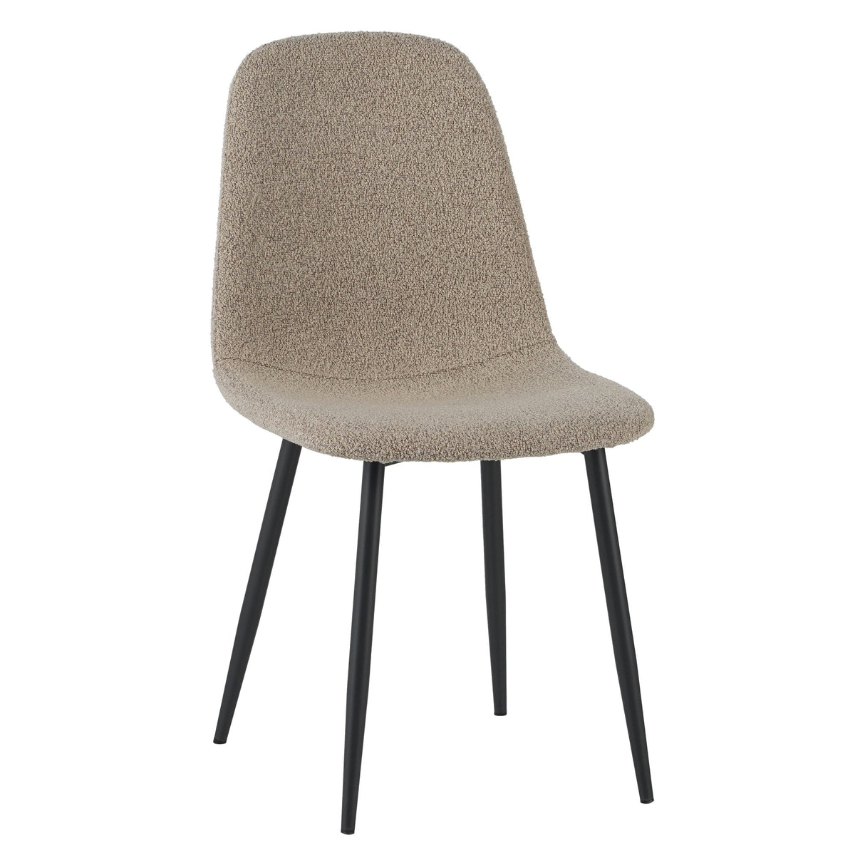 Set van 4 Scandinavische Eetkamerstoelen Latte Bouclé Stof Swift - Zonder Armleuningen