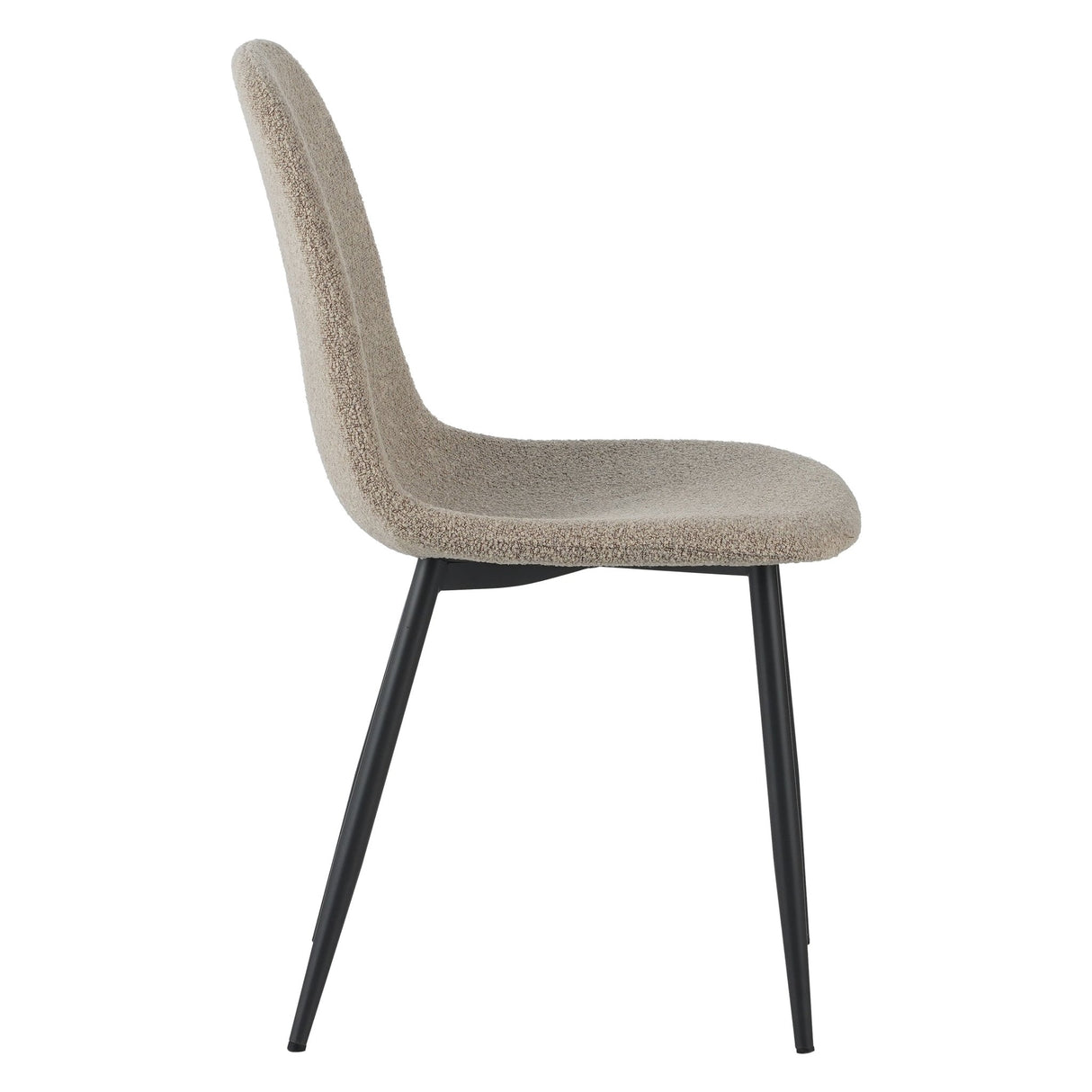 Set van 4 Scandinavische Eetkamerstoelen Latte Bouclé Stof Swift - Zonder Armleuningen