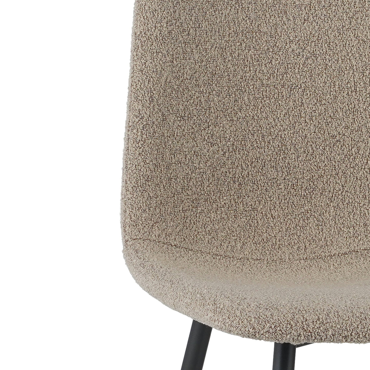 Set van 4 Scandinavische Eetkamerstoelen Latte Bouclé Stof Swift - Zonder Armleuningen