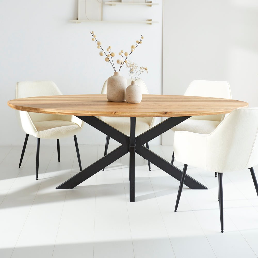 Eettafel Odin eikenhout ovaal matrix frame klein