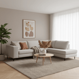 3-zits hoekbank Espen stof beige rechts