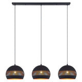Hanglamp Indy 3-lichts half rond metaal zwart