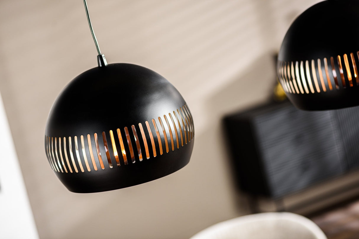 Hanglamp Indy 3-lichts half rond metaal zwart