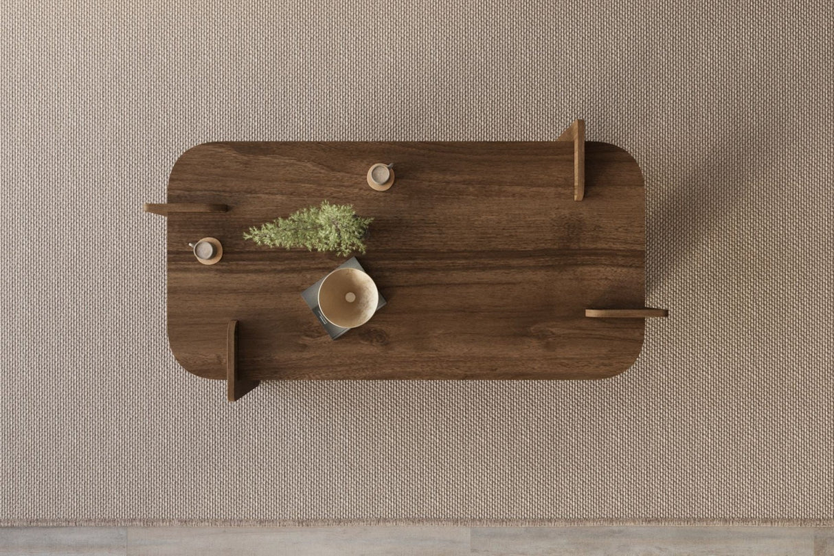 Lovge salontafel walnoot 120 x 60 cm Melamine gecoat houtcomposiet