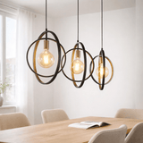 Hanglampen - Hanglamp Industrieel - zwart - rond metaal - Otan 3 - lichts - Dimehouse