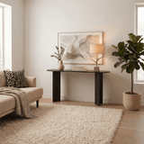 Sidetables - Ovale sidetable zwart melamine 150x35 cm - Sota - Dimehouse