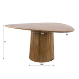 Eettafel - Eettafel driehoekig zandkleur mangohout Sue 150 cm - Dimehouse