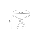 Agnes eettafel barok zwart ovaal 90 cm Gemelamineerd houtcomposiet