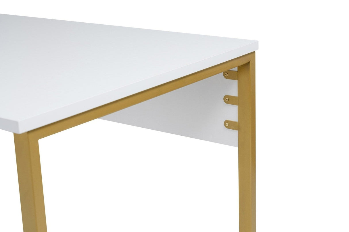 Studie bureau Melamine 240x60 cm Twin Study Desk wit en goud White Gold
