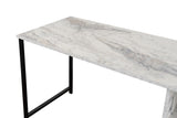 Twin Study Desk Studie Bureau Freesia Marble Black 240x60 cm Melamine