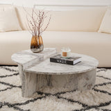 Ronde Salontafel Marmer Getrapt Melamine 90 cm Orin
