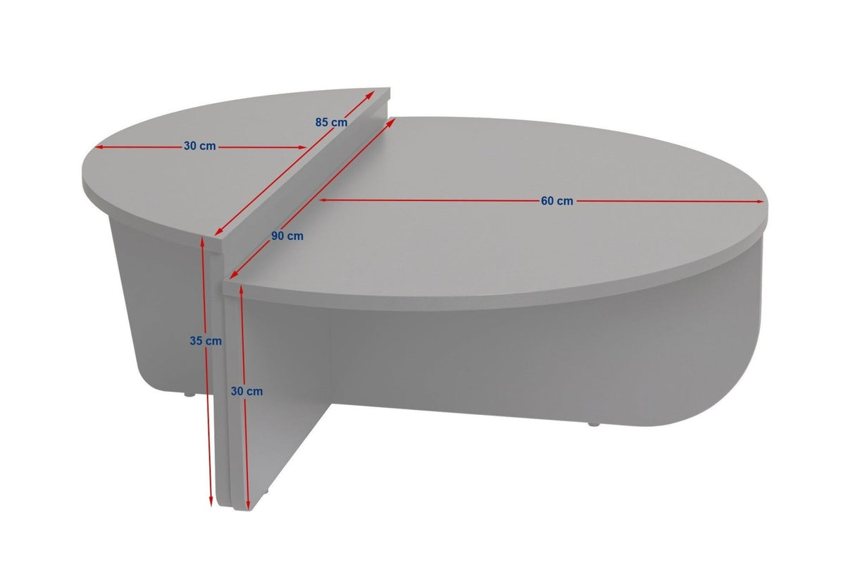 Ronde Salontafel Marmer Getrapt Melamine 90 cm Orin