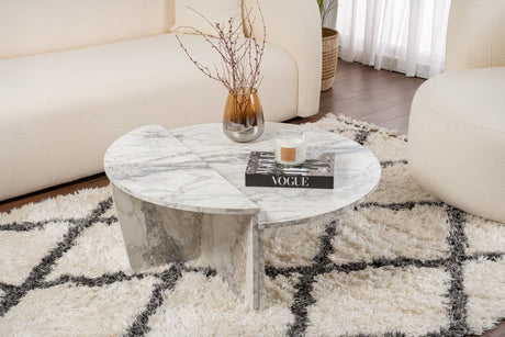 Ronde Salontafel Marmer Getrapt Melamine 90 cm Orin