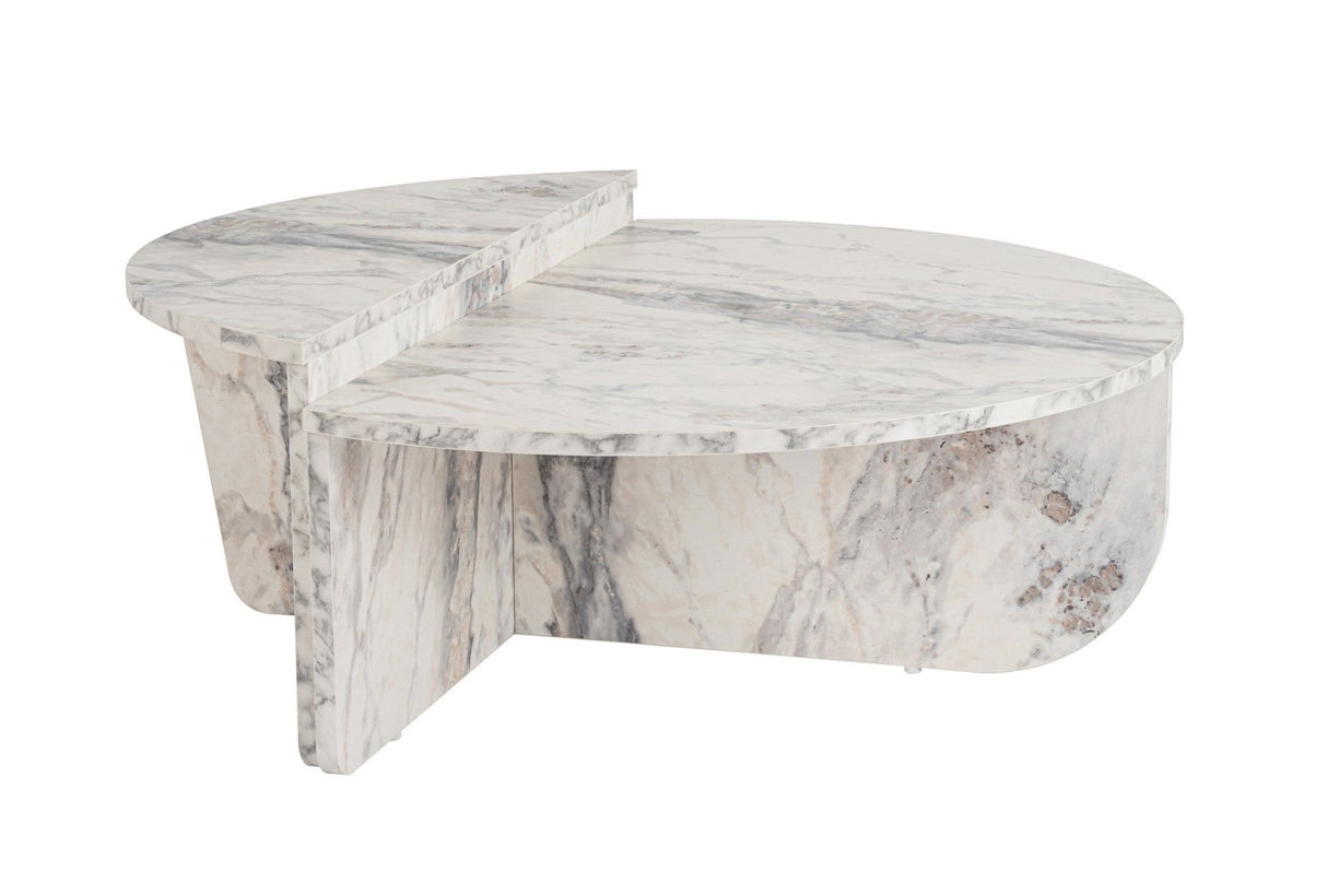 Ronde Salontafel Marmer Getrapt Melamine 90 cm Orin