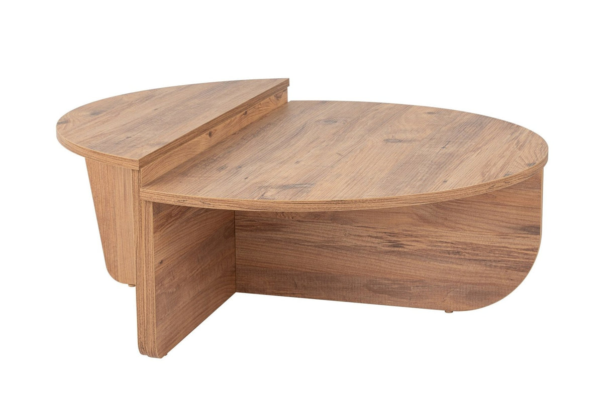 Ronde Salontafel Atlantisch Dennenhout Getrapt Melamine 90 cm Orin
