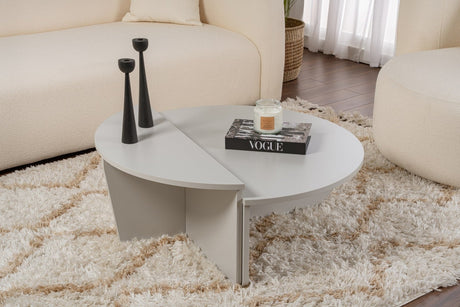 Ronde Salontafel Grijs Getrapt Melamine 90 cm Orin
