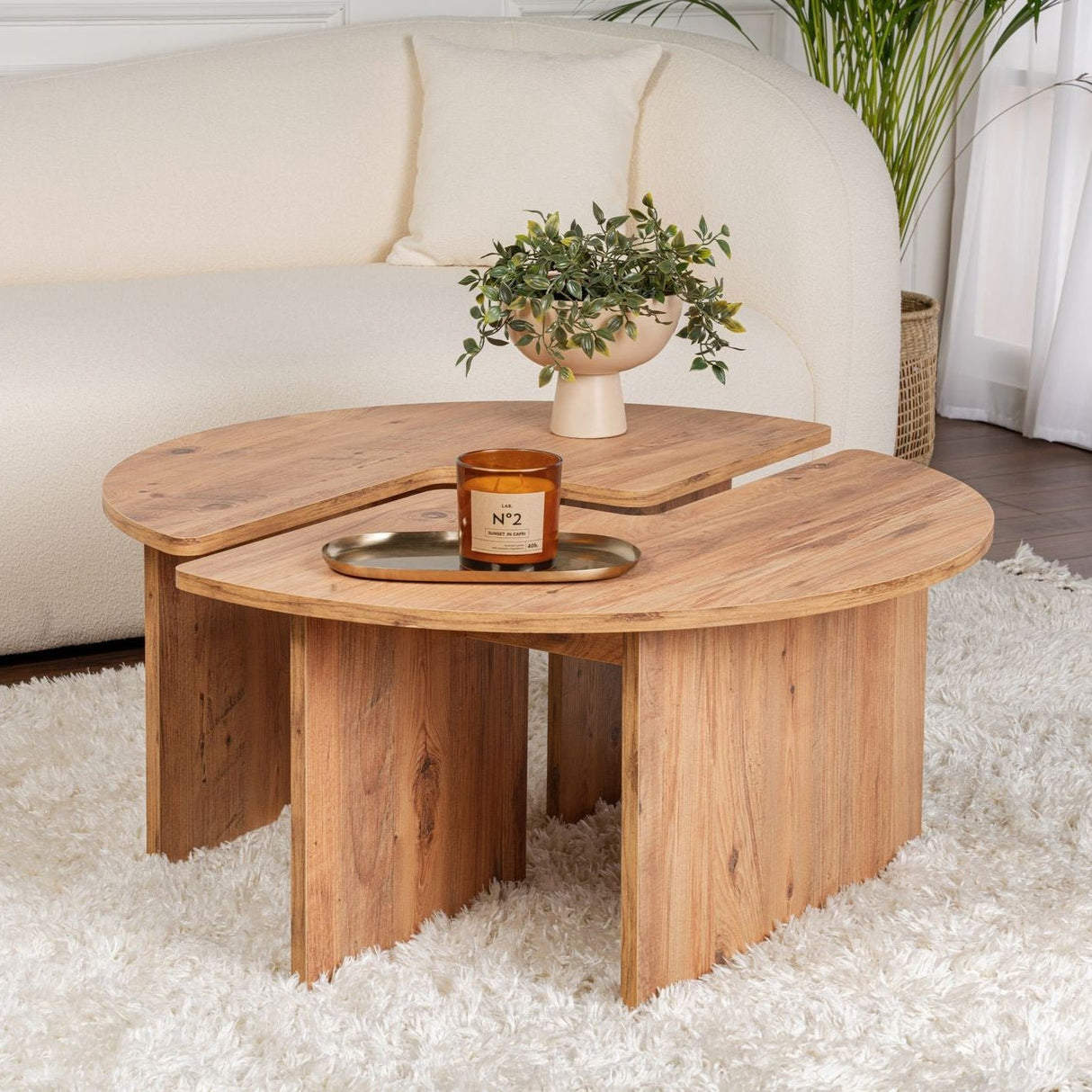 Ronde Salontafel Moari Atlantisch Dennenhout Melamine 90 cm