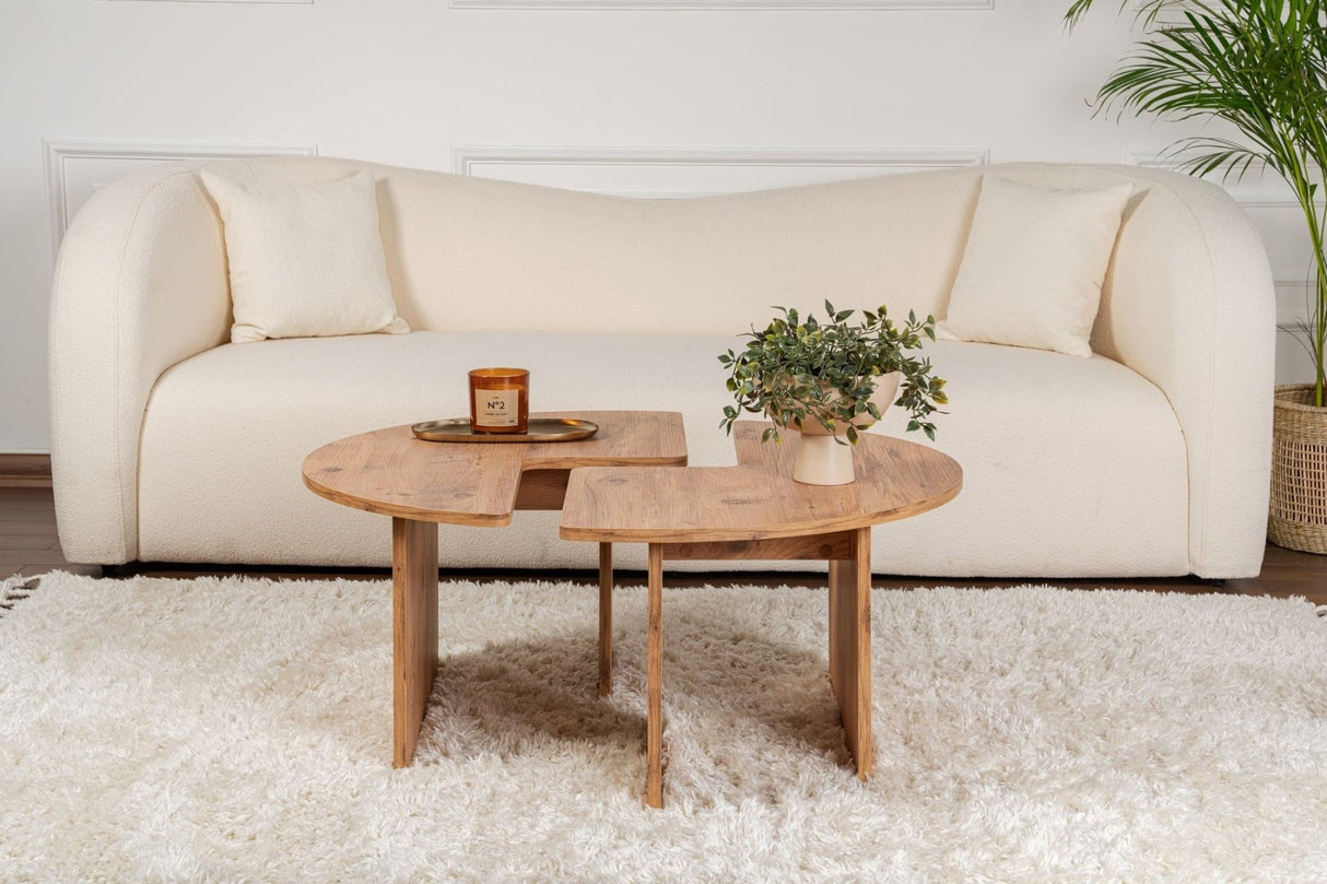 Ronde Salontafel Moari Atlantisch Dennenhout Melamine 90 cm