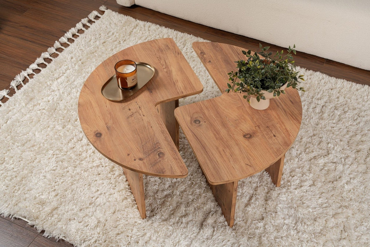 Ronde Salontafel Moari Atlantisch Dennenhout Melamine 90 cm