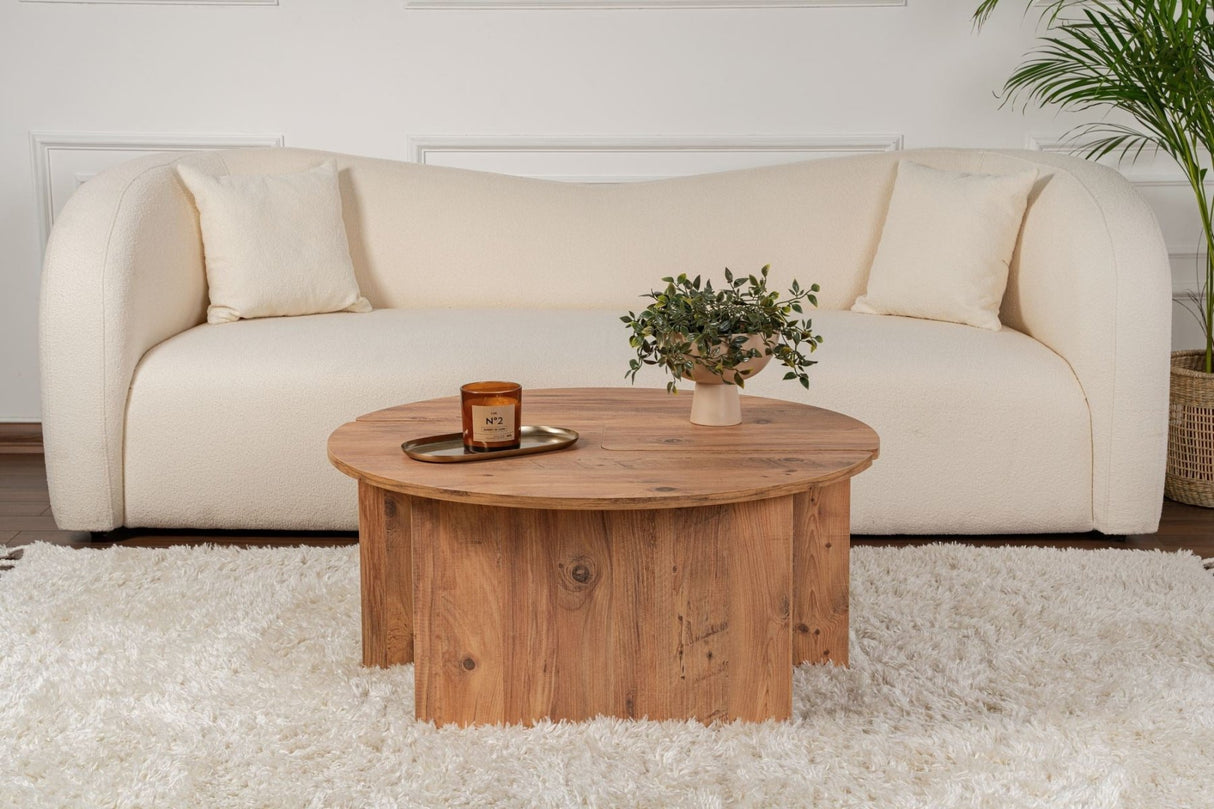 Ronde Salontafel Moari Atlantisch Dennenhout Melamine 90 cm