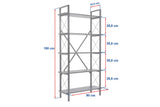 Industriële Boekenkast Ely Wit Hout Melamine - Gouden Frame - 180x90 cm