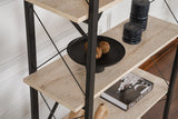 Industriële Boekenkast Ely Travertin Melamine - Zwart Frame - 180x90 cm