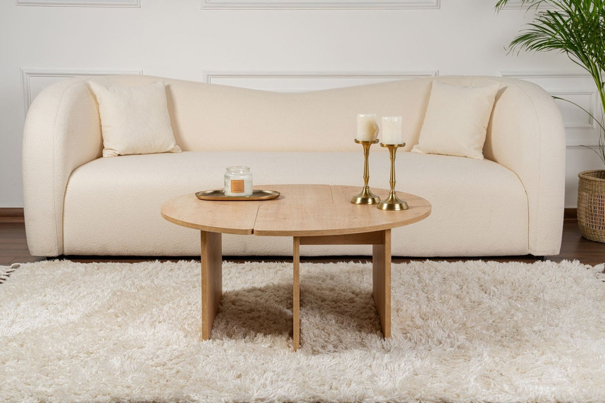 Ronde Salontafel Moari Eikenhout Melamine 90 cm