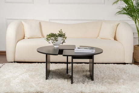Ronde Salontafel Moari Zwart Melamine 90 cm