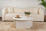 Ronde Salontafel Moari Houtlook Wit Melamine 90 cm