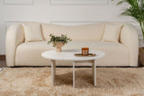 Ronde Salontafel Moari Houtlook Wit Melamine 90 cm