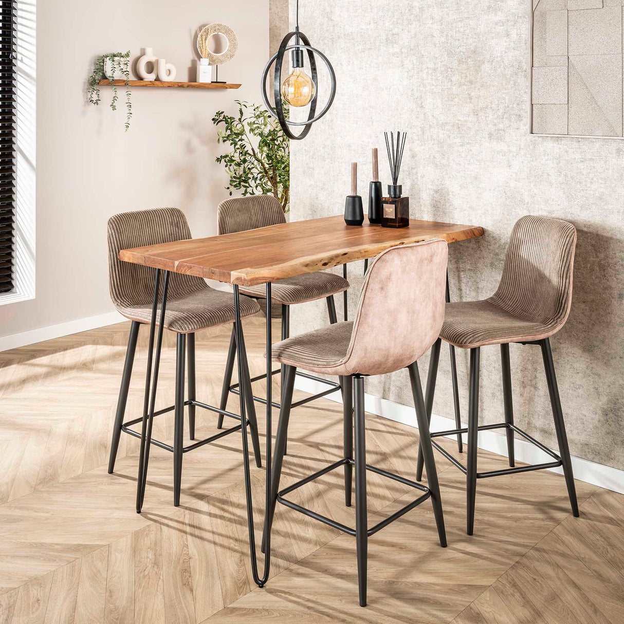 Industriële Bartafel Acaciahout Elin 130 cm