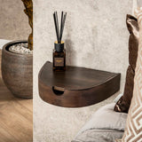 Zwevende Halfronde Nachtkastjes Set 2 Acacia