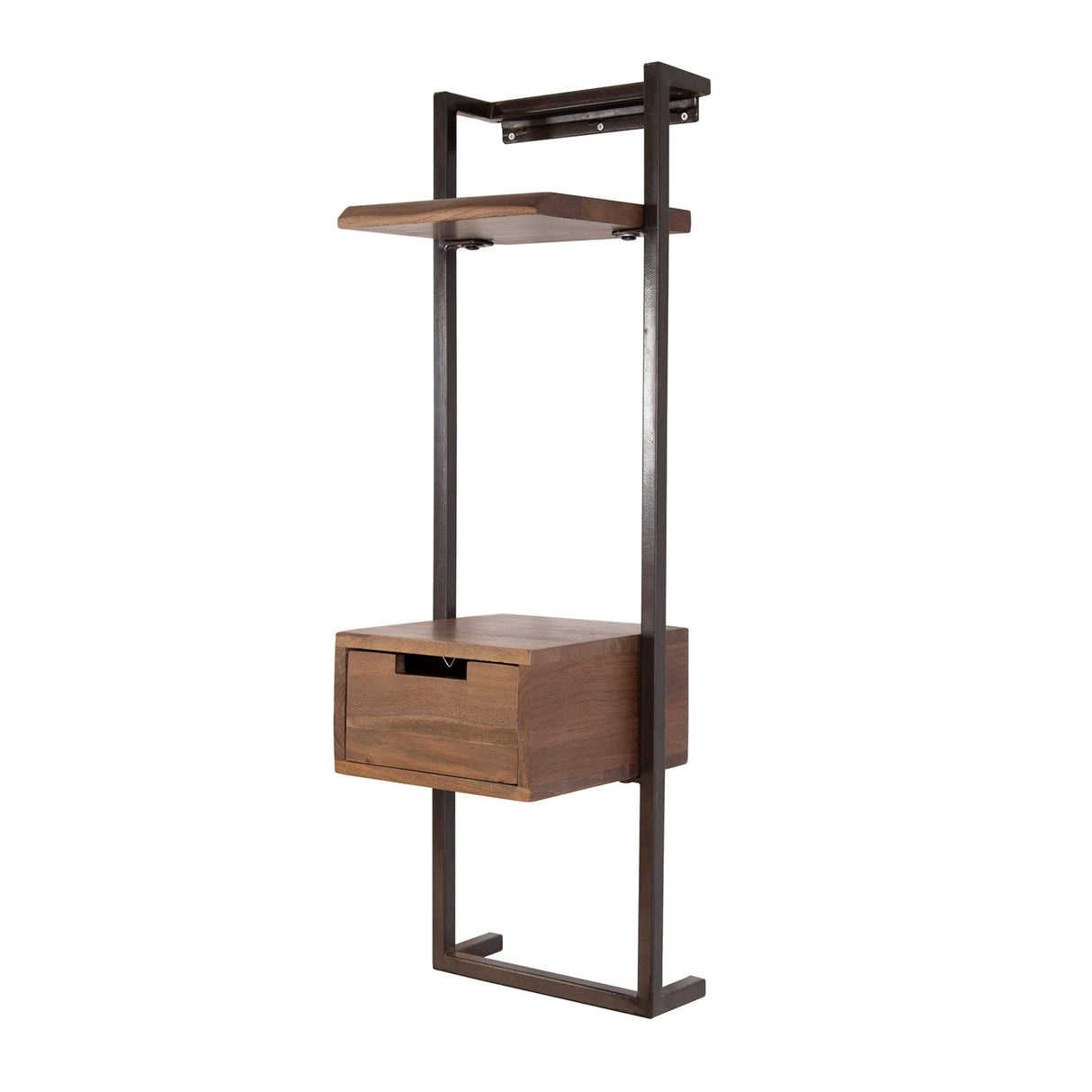 Smal Nachtkastje Industrieel Naomi Acaciahout 1 Lade Drift Brown