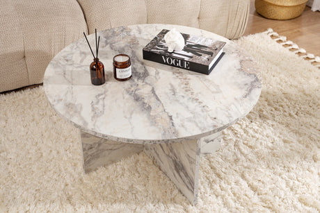 Ronde Salontafel Armo Marmerlook 80 cm