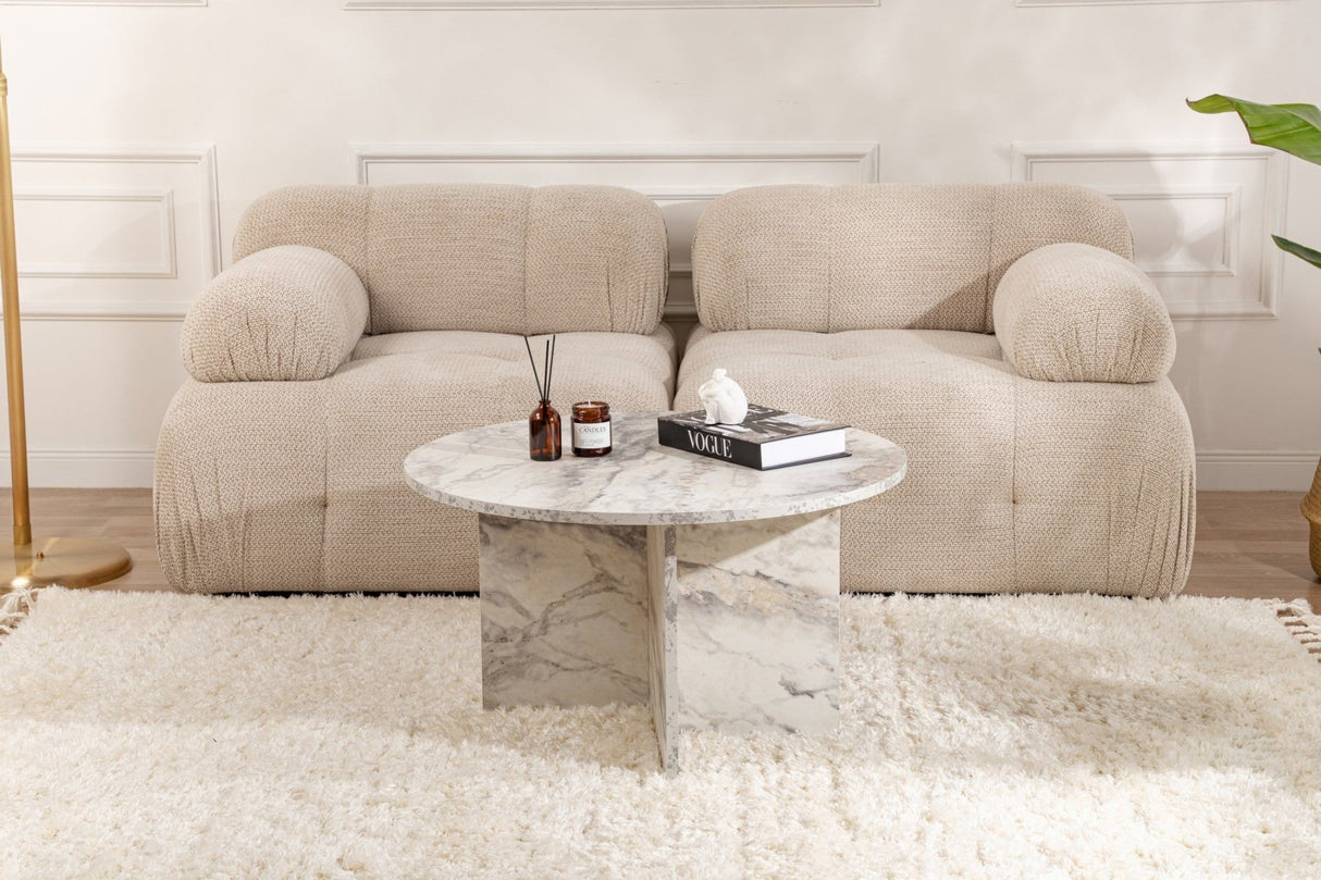 Ronde Salontafel Armo Marmerlook 80 cm