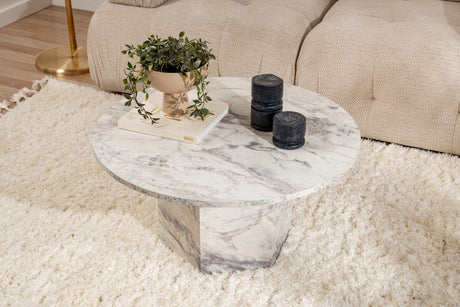 Ronde Salontafel Vano Marmerlook 80 cm