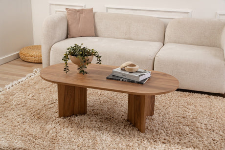 Ovale Salontafel Houtlook - 120x60