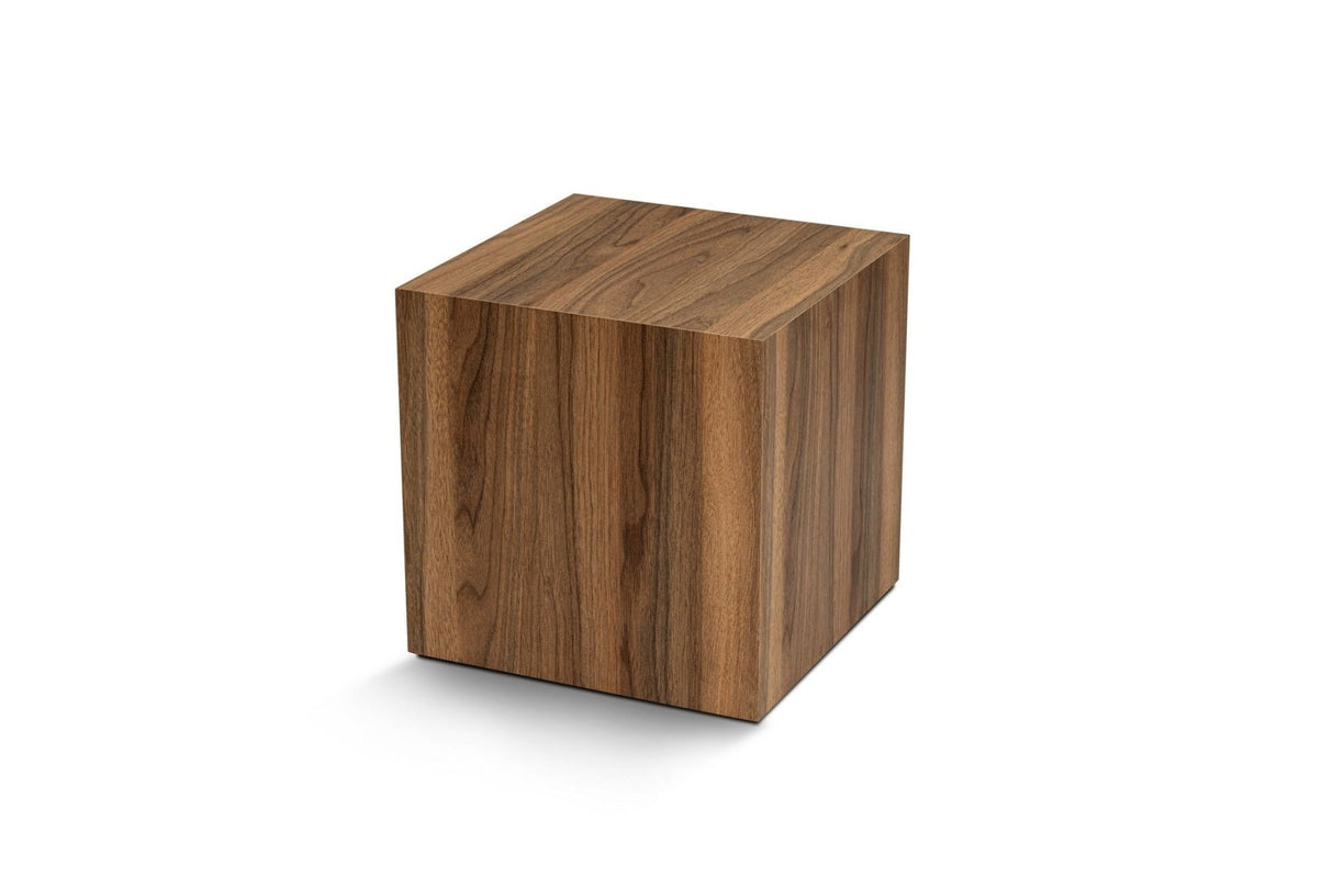 Moderne Bijzettafel Kuub Vierkant Walnoot look - 45x45x50 cm